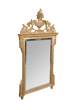 Vintage French Louis XVI Neoclassical Gilt Wall Hanging Mirror Mirror Fair 56"