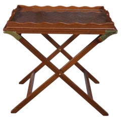 Baker Furniture Expandable Party Butler Mahogany Removable Serving Tray Table