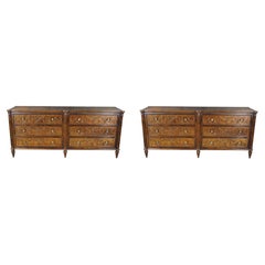 Cómoda doble tallada de madera de frutales italiana, estilo Luis XVI, de Henredon Villa Borghese