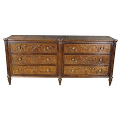Cómoda doble tallada de madera de frutales italiana, estilo Luis XVI, de Henredon Villa Borghese