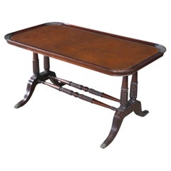 Imperial Duncan Phyfe Regency Mahogany Tooled Leather Coffee Cocktail Table