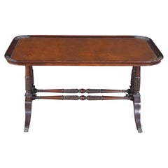 Imperial Duncan Phyfe Regency Mahogany Tooled Leather Coffee Cocktail Table