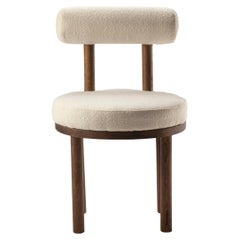 Contemporary Modern Moca Chair in Boucle Fabric & Smoked Oak by Collector Studio