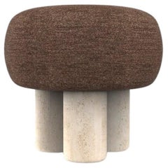 Hygge Puff Designed by Saccal Design House Outdoor Tricot Brown Travertin