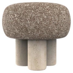 Hygge-Puff entworfen von Saccal Design House Kvadrat Zero 0009 Travertin