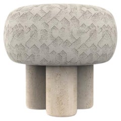 Hygge Puff Designed by Saccal Design House Brink Graphite Ivory Travertin