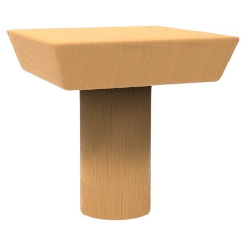 Collector Totem Side Table in Natural Oak Wood