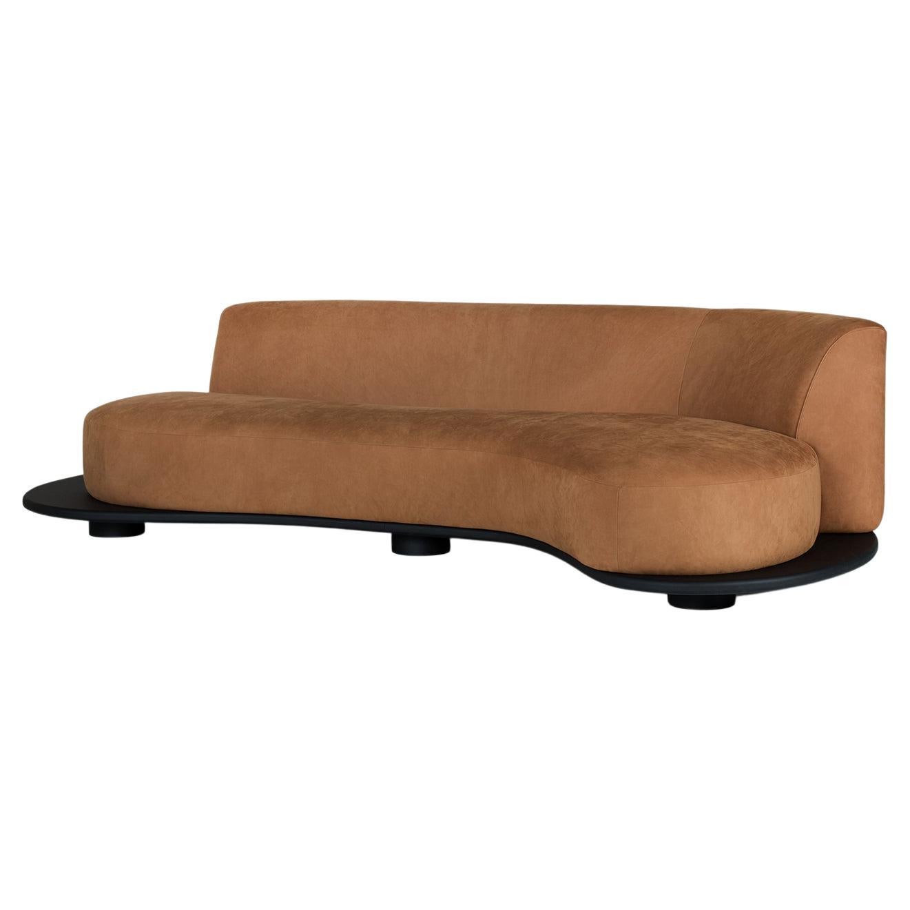 Modern Galapinhos Sofa, Velvet Leather, Handmade in Portugal by Greenapple For Sale