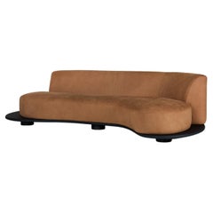 Vintage Modern Galapinhos Sofa, Velvet Leather, Handmade in Portugal by Greenapple