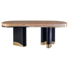 Modern Sistelo Dining Table, Oak Root Brass, Handmade in Portugal by Greenapple