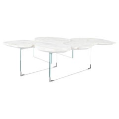 Modern Infinity Coffee Table Calacatta Bianco Marble Handcrafted by Greenapple