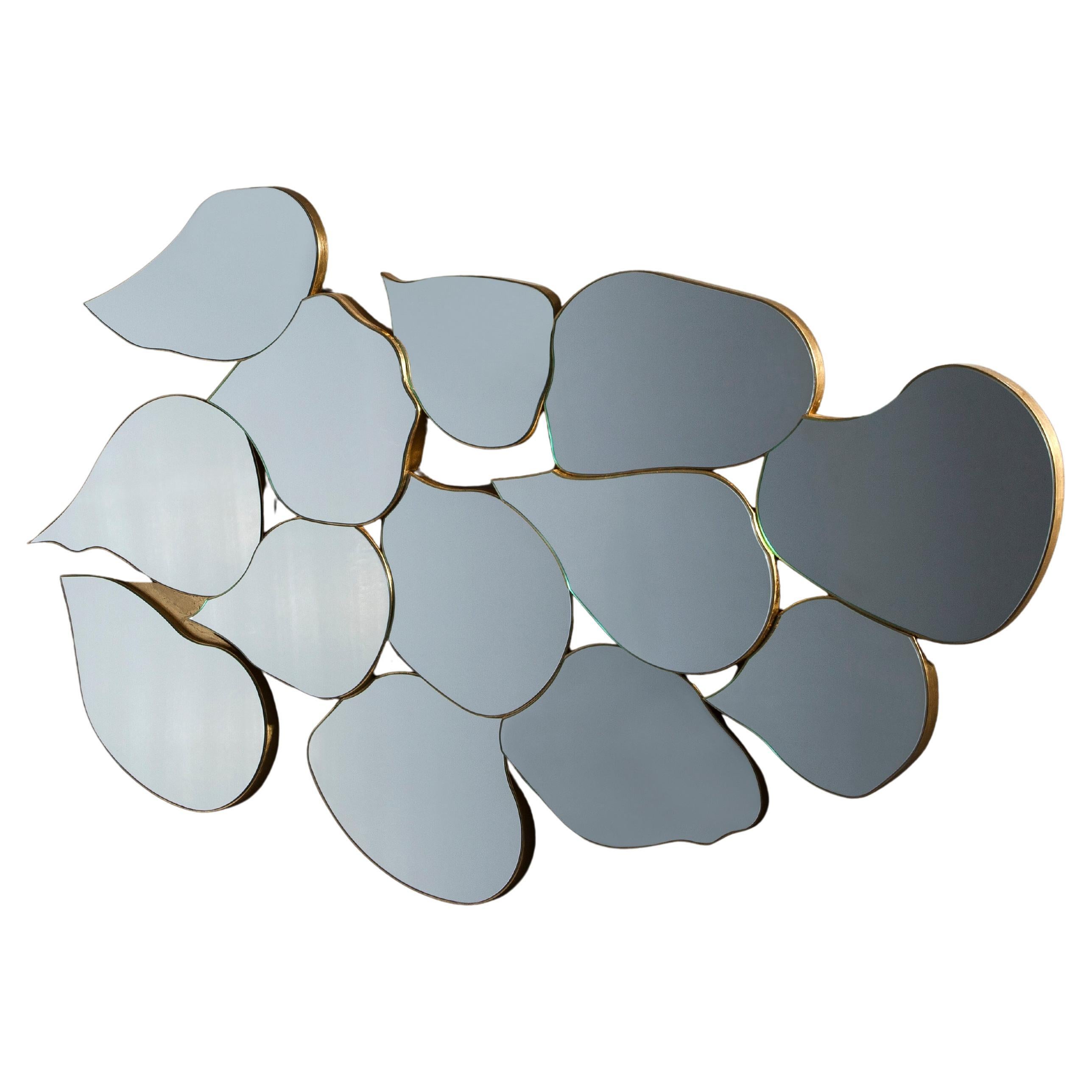 Mid-Century Modern Infinity Wall Mirror, Gold Leaf, Handmade by Greenapple