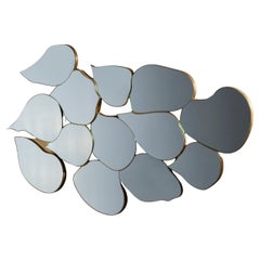 Mid-Century Modern Infinity Wall Mirror, Gold Leaf, Handmade by Greenapple