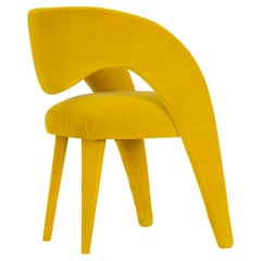 Moderne Laurence-Esszimmerstühle, gelber Samt, handgefertigt Portugal von Greenapple Moderne Laurence-Esszimmerstühle, gelber Samt, handgefertigt Portugal von Greenapple