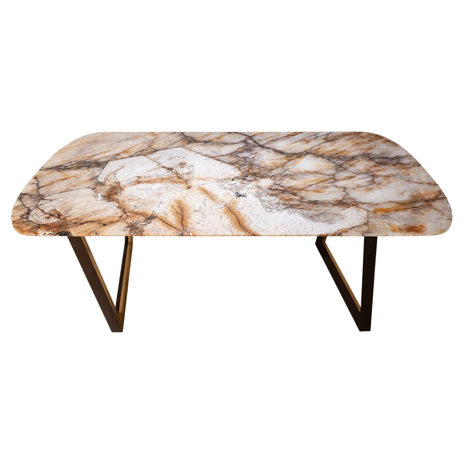 Modern Olisippo 6-Seat Dining Table in Patagonia Granite by Greenapple