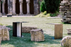 Mid-Century Modern Raw Marble Side Table, Calacatta, Handmade by Greenapple