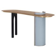 Modern Chiado Console Table, Leather Oak Root, Handmade Portugal by Greenapple