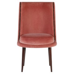 Modern De Castro Dining Chair, Ruby Pink Velvet, Handmade Portugal by Greenapple