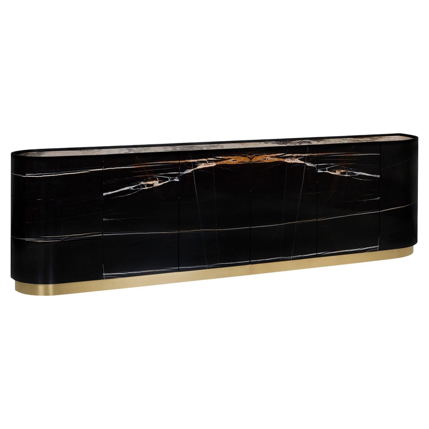 Modern Sahara Cocktail Cabinet, Noir Marble, Handmade in Portugal by Greenapple For Sale