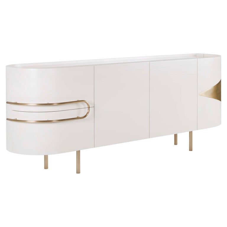 21st Century Modern Olival Sideboard Calacatta Marble Handcrafted by Greenapple For Sale