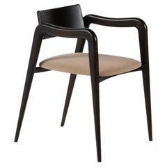 Modern Anjos Leather Dining Chair, Light-Brown, Handmade Portugal by Greenapple
