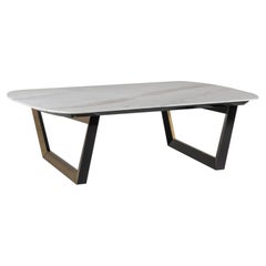 Modern Olisippo Coffee Table in Calacatta Cremo Marble by Greenapple