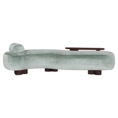Chaise longue Minho, velours DEDAR, fabriquée à la main au Portugal par Greenapple