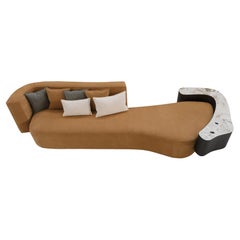 21st Century Modern Galapinhos Lounge Sofa Caramel Nubuck Leather by Greenapple