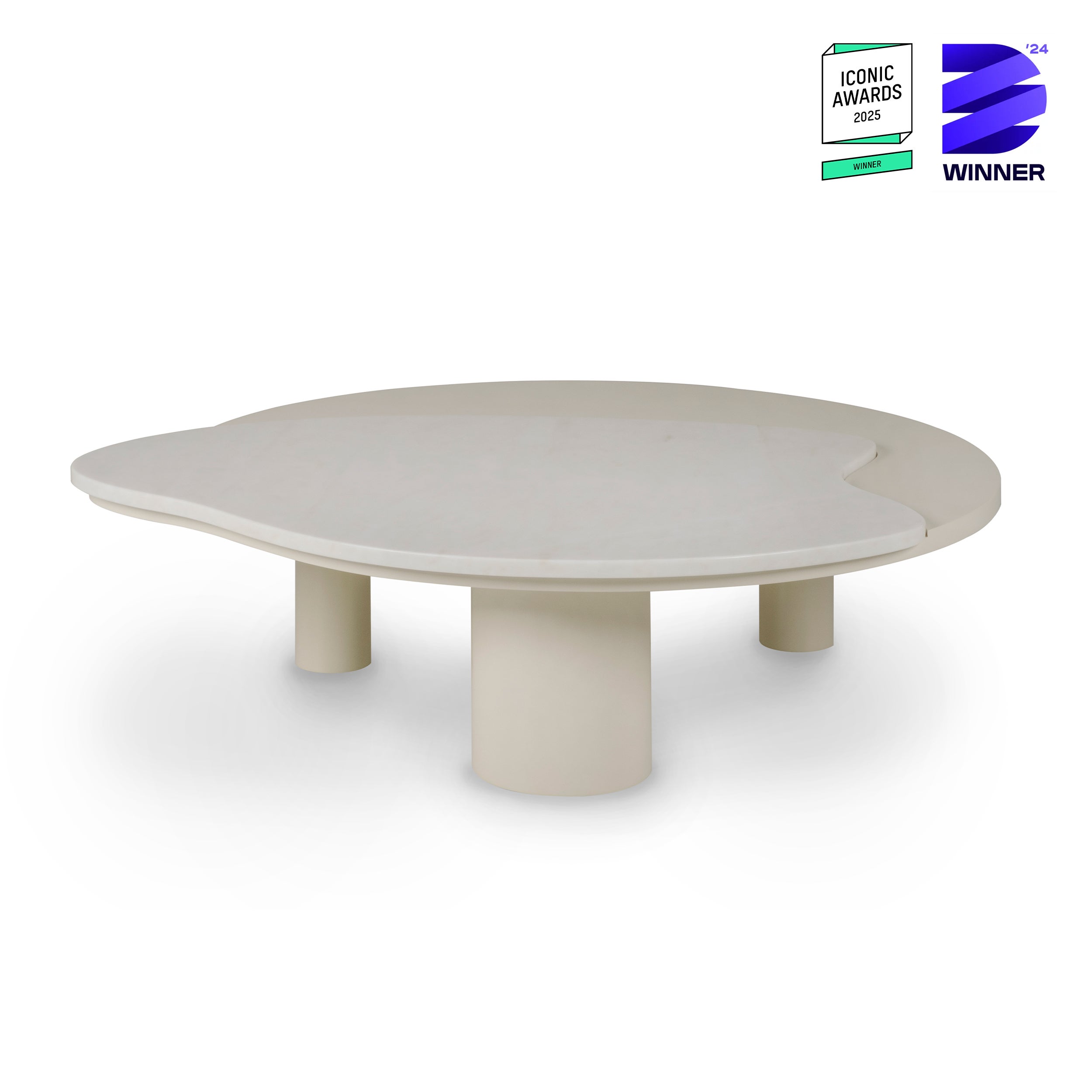 Mesa de centro orgánica moderna Bordeira, mármol, hecha a mano en Portugal by Greenapple