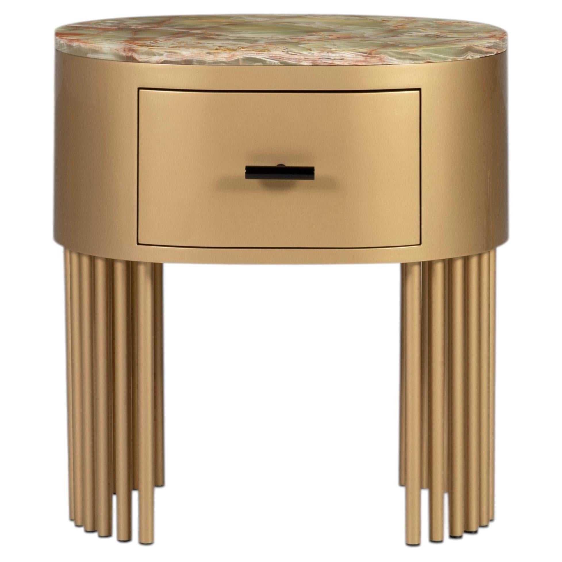 Modern Mons Bedside Table, Green Onyx, Handmade in Portugal by Greenapple