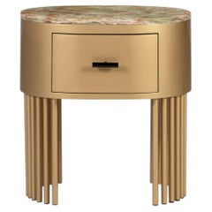 Modern Mons Bedside Table, Green Onyx, Handmade in Portugal by Greenapple