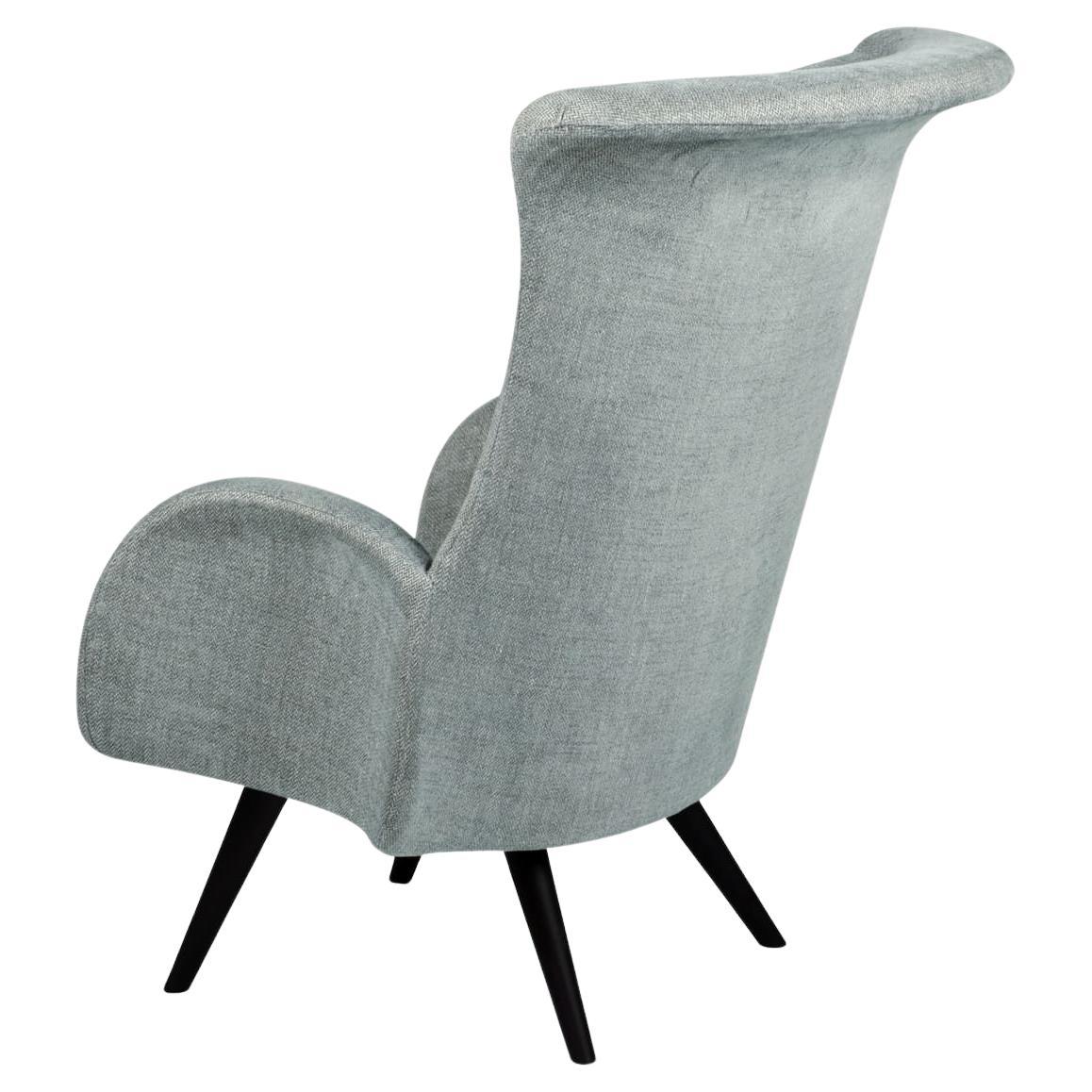 Portugais Fauteuil de salon moderne Barao, chevron bleu vert, fabriqué à la main au Portugal par Greenapple en vente