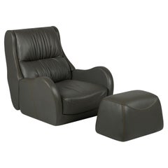 Modern Capelinhos Lounge Chair, Italian Leather, Handmade Portugal by Greenapple