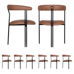 Modern Maia Leather Dining Chairs Set/6, Handmade in Portugal by Greenapple