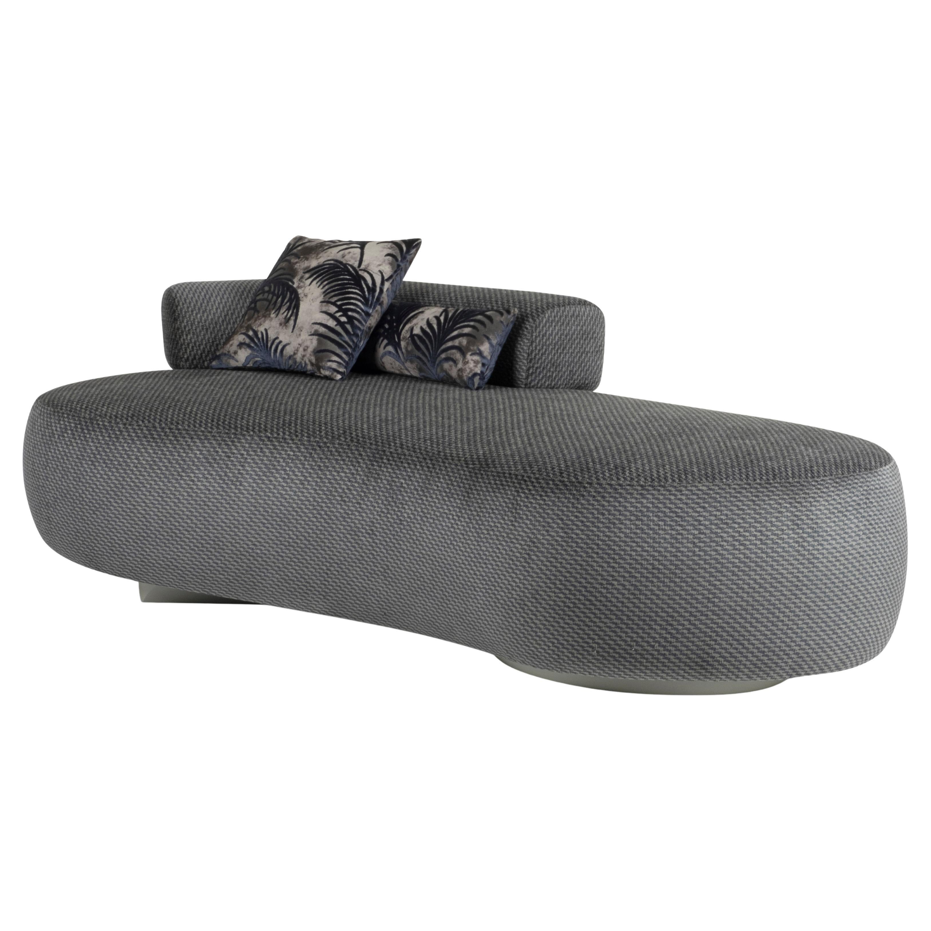 Modern Twins Chaise Lounge, Grey Linen, Handmade in Portugal by Greenapple