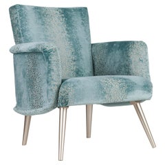 Art Deco Leo Armchair Lounge Chair Jacquard Velvet Handmade Portugal Greenapple