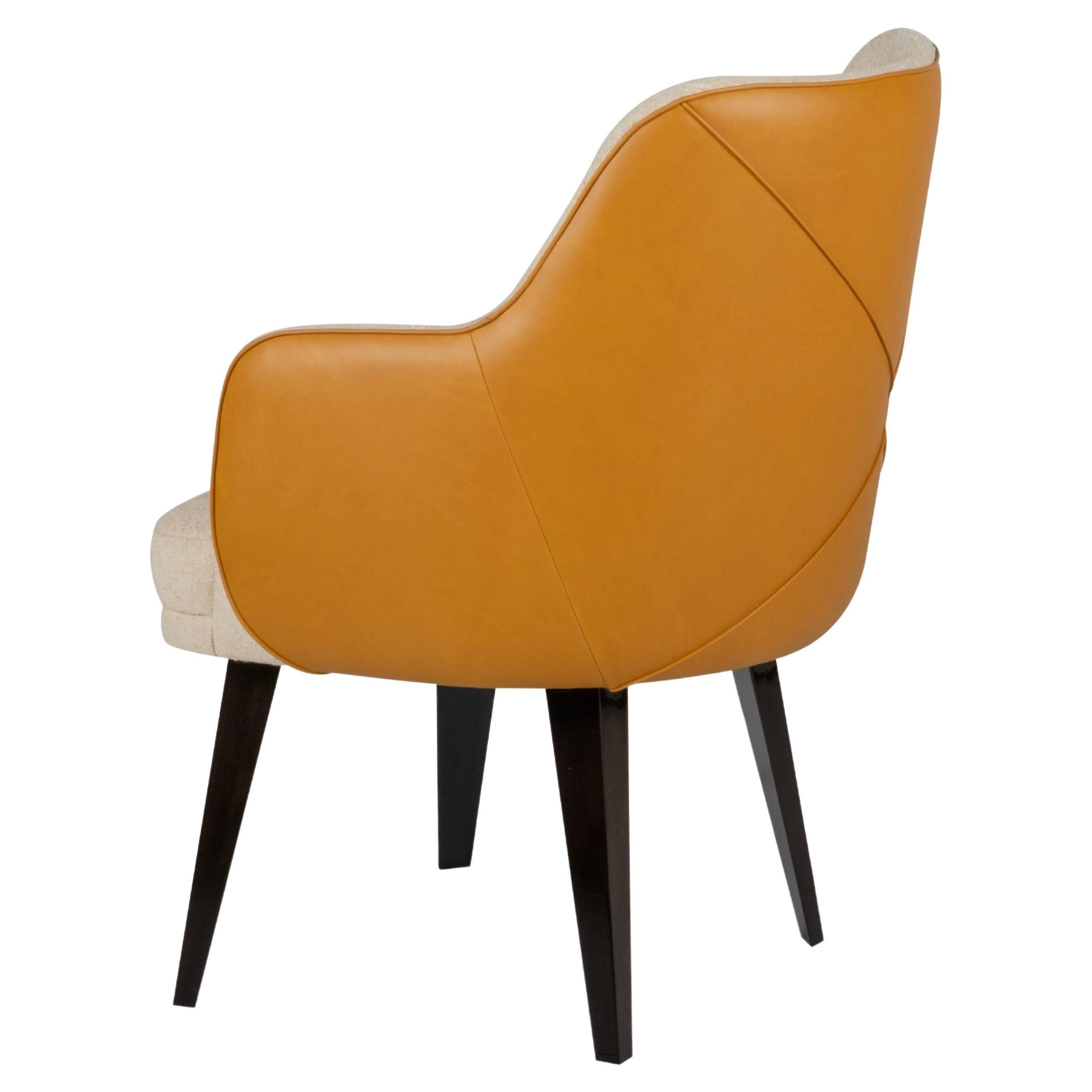Modern Margot Dining Chairs, Camel Leather, Handmade in Portugal by Greenapple