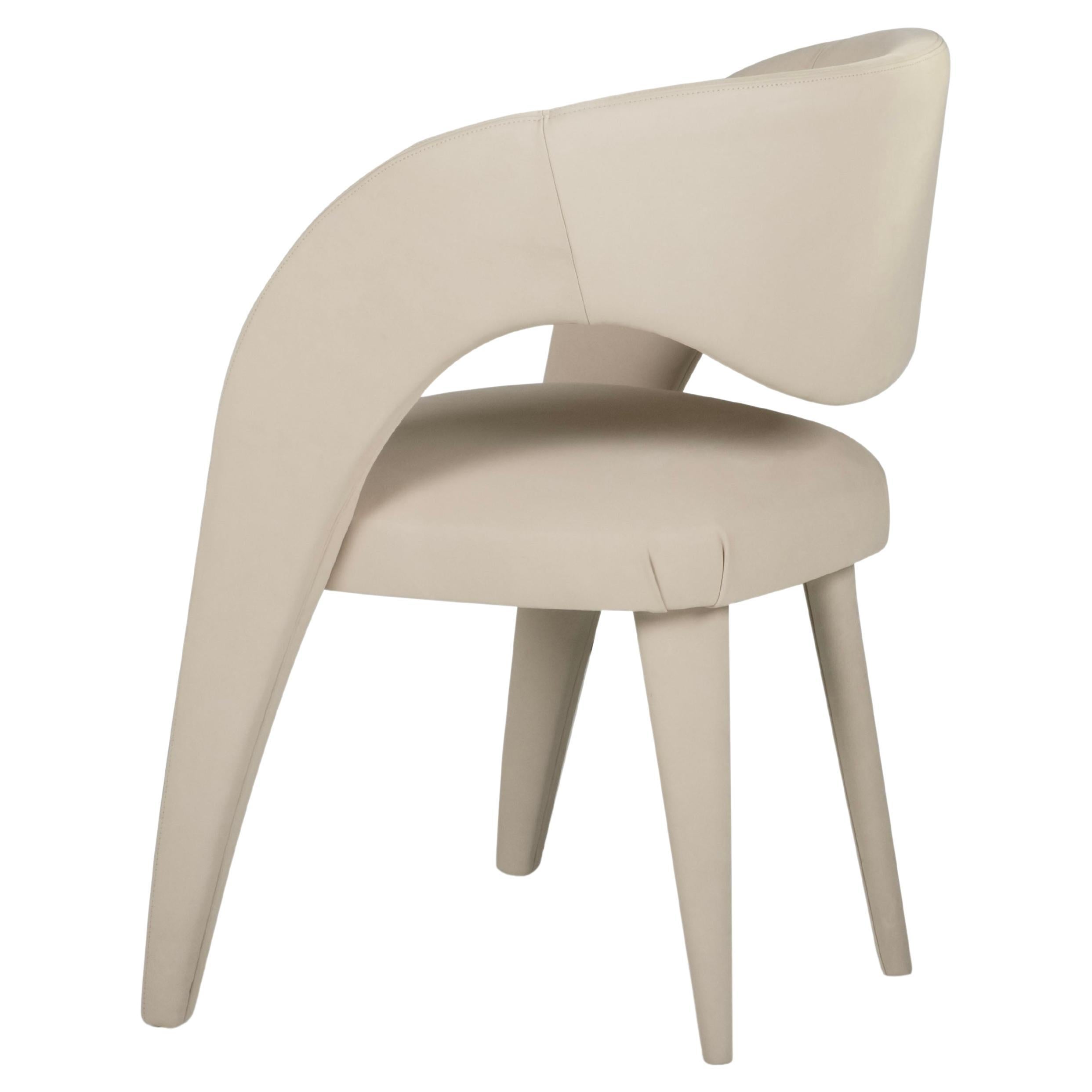 Modern Laurence Dining Chairs, Nubuck Leather, Handmade Portugal by Greenapple For Sale