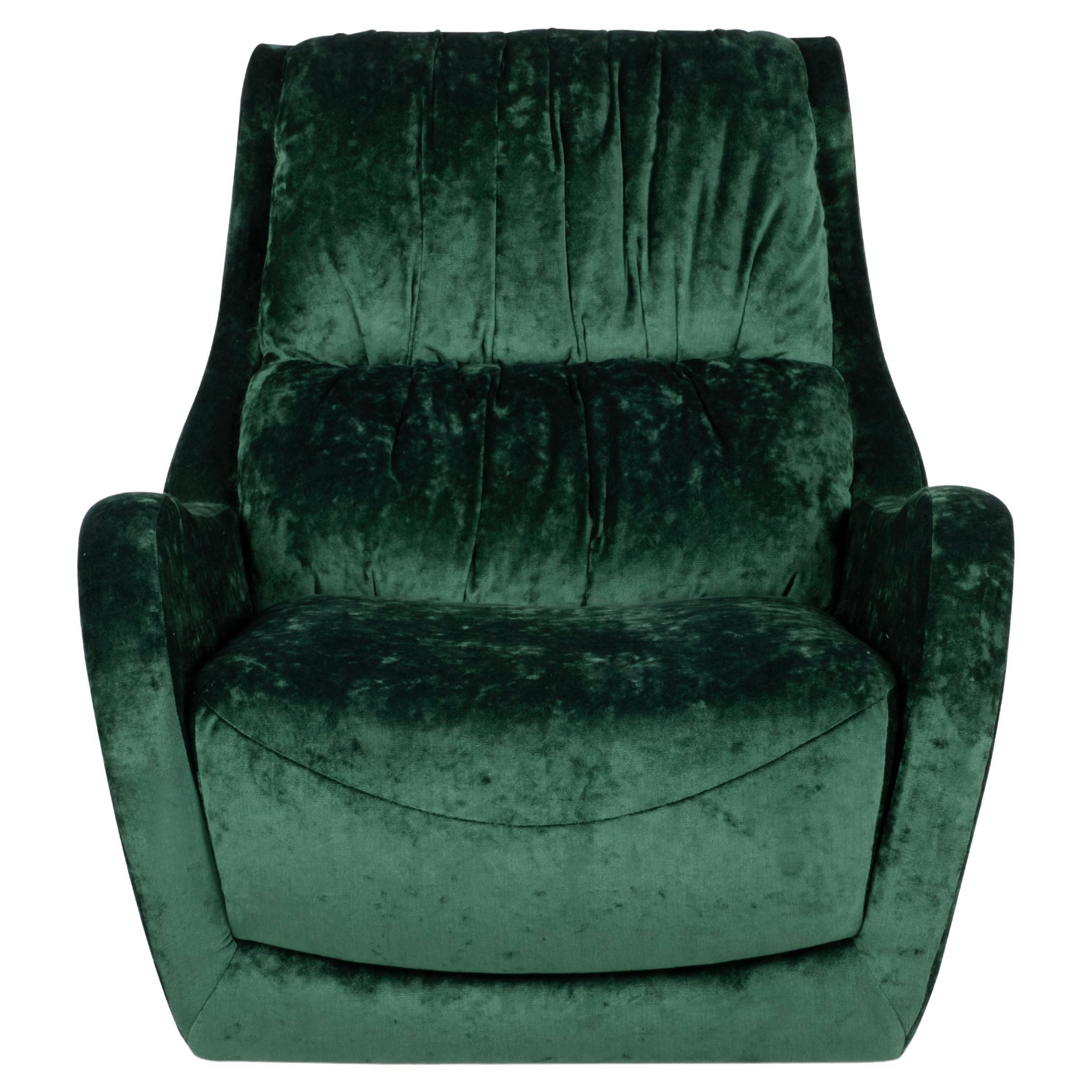 Modern Capelinhos Lounge Chair, Swivel, Velvet, Handmade Portugal by Greenapple