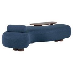 Mid-Century Modern Minho Day Bed, Holly Hunt Bouclé, Walnut, Handmade Greenapple