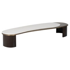 Organic Modern Armona Stone Coffee Table, White Onyx, Handmade by Greenapple