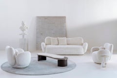Organic Modern Armona Stone Coffee Table, White Onyx, Handmade by Greenapple
