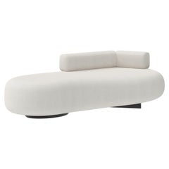 Letto da giorno moderno a due piazze, tela Dedar bianca, fatto a mano Portogallo Greenapple