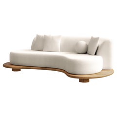 Contemporary Galapinhos Sofa, Cremefarbenes Wolle-Leinen, Handgefertigt in Portugal von Greenapple