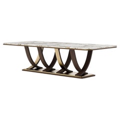 Art Deco Style Fontaine Dining Table Patagonia Granite Handmade by Greenapple