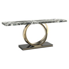 Table console Art Déco Antiques, marbre Grand Antique Noir, fait main Greenapple