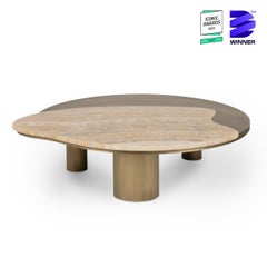 Organic Modern Bordeira Couchtische, Onyx Messing, Handmade Portugal Greenapple