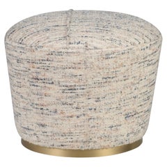 Modern Porthos Pouf, Ottoman, Jacquard Fabric, Handmade Portugal by Greenapple