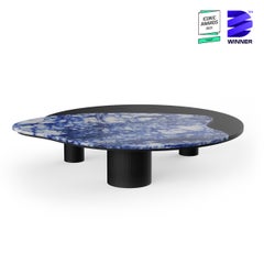 Modern Bordeira Coffee Table, Cristallo Blue Lux Handmade Portugal by Greenapple