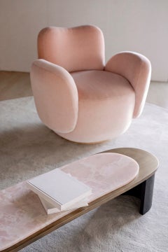 Moderner Armona Stone Couchtisch, rosa Onyx, handgefertigt in Portugal von Greenapple